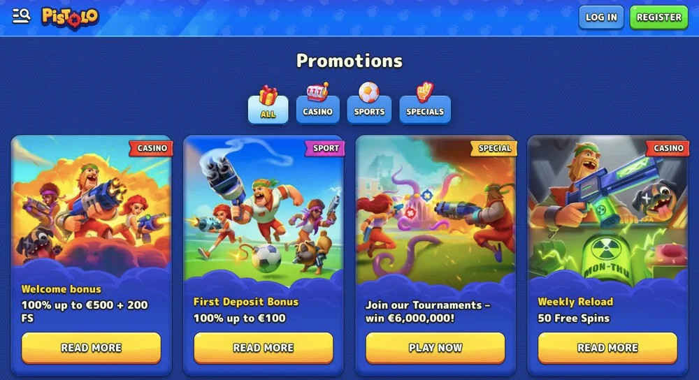 Pistolo casino bonus, Pistolo review